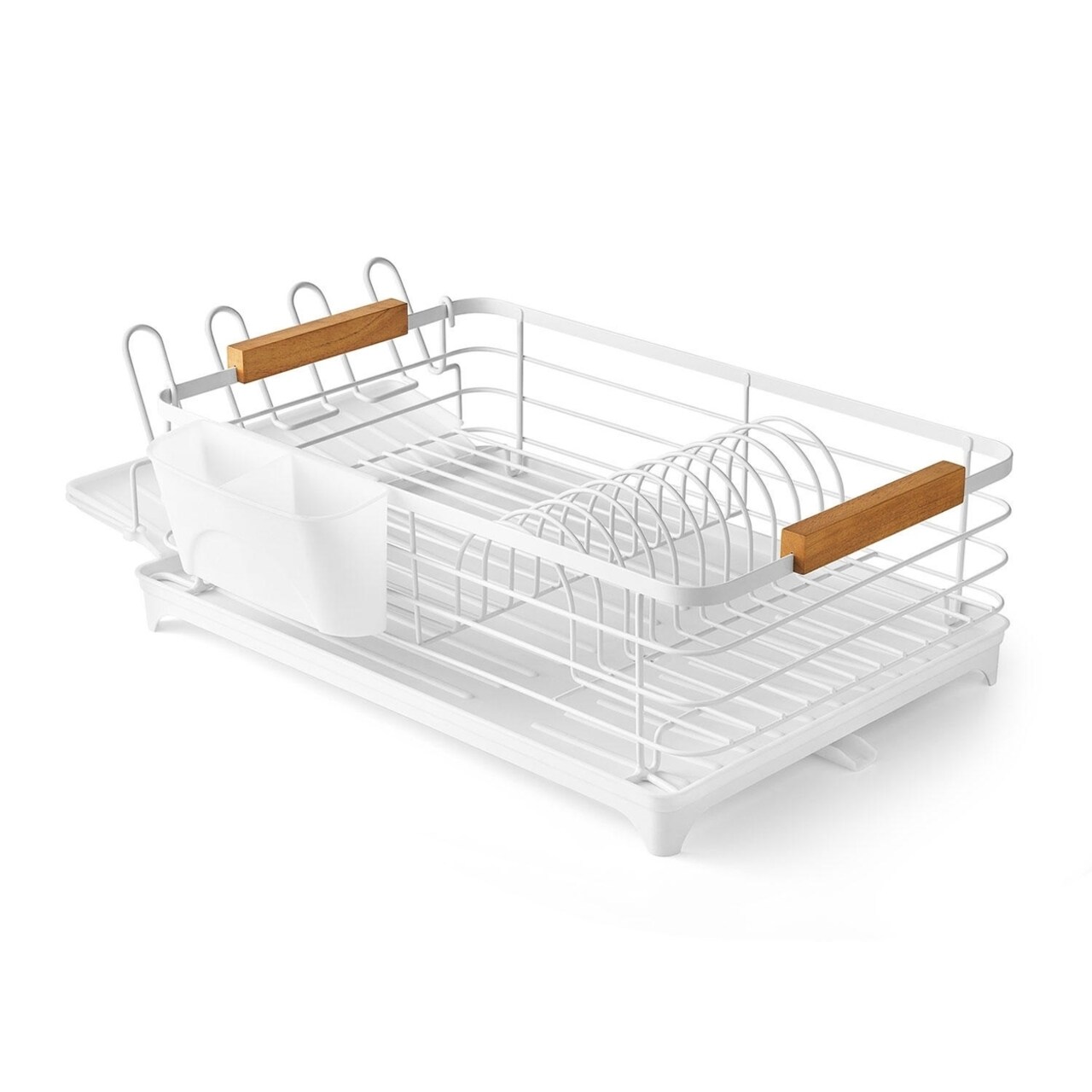 Members Mark Modern Dish Rack With Utensil Caddy And Glassware Holder White